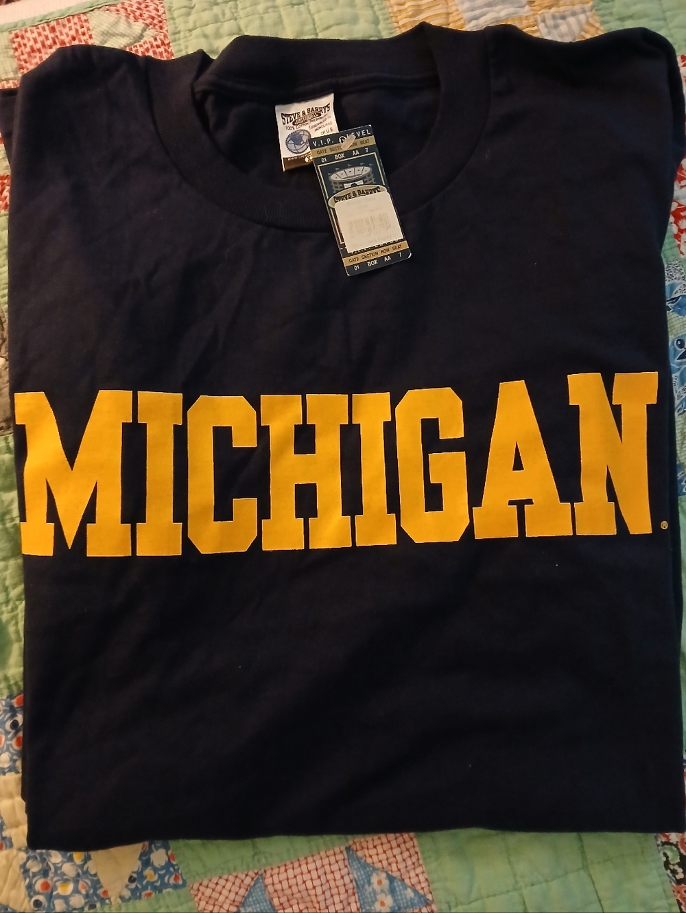NWT Vintage Steve & Barrys University of Michigan T-Shirt Short Sleeve  Sz XXL